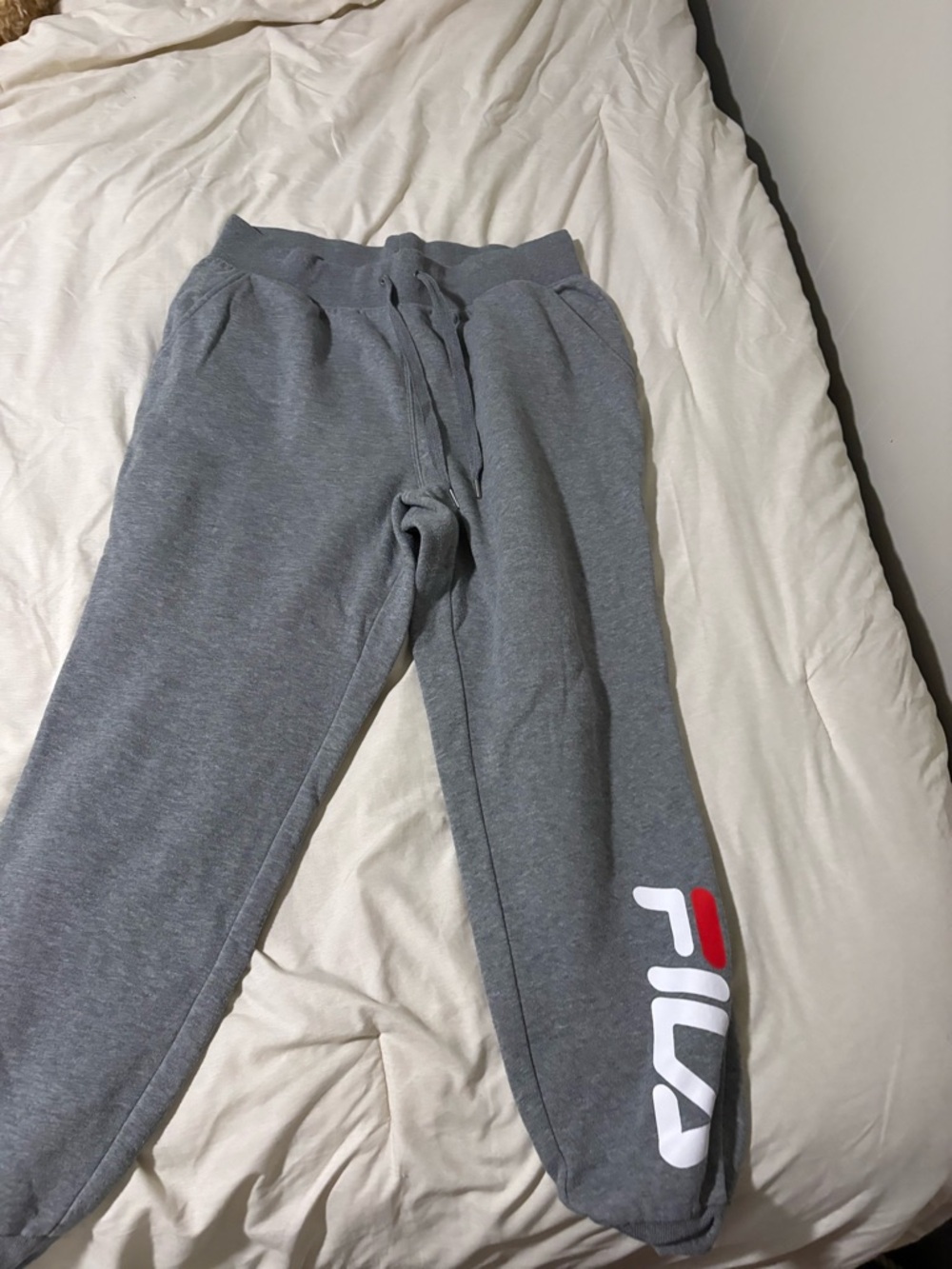 FILA Gray Ribbed Waistband Sweatpants